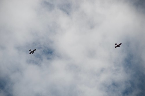 Lost Dutchman biplanes flying overhead