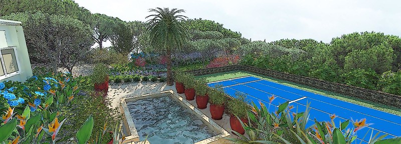 view swimming pool and tennis court_filter