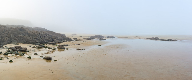 Longchamps beach in the fog