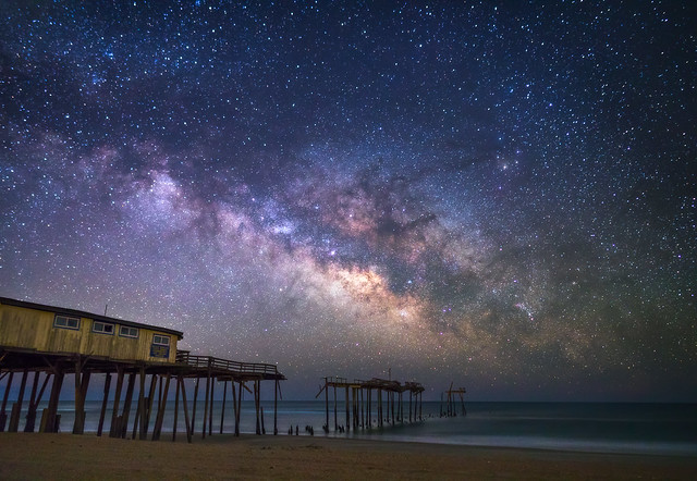 Outer Banks Frisco Pier, North Carolina, Milky Way