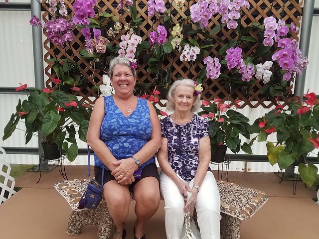 Betty and Mom at Akatsuka Orchid Gardens