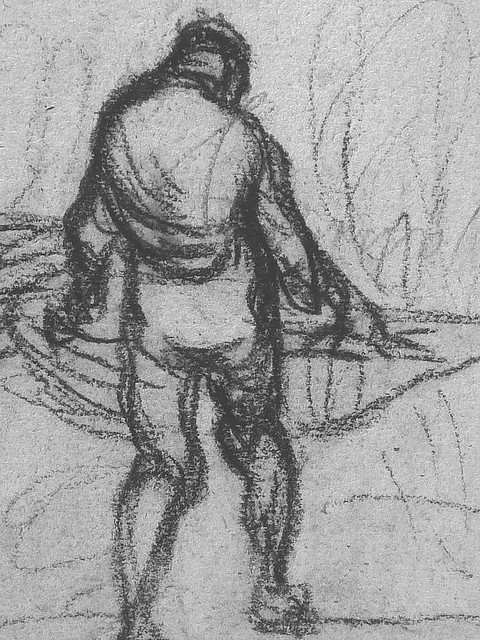 MILLET Jean-François - Homme de dos portant une Grande Corbeille (drawing, dessin, disegno-Louvre RF11355) - Detail 2