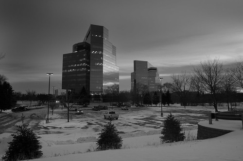 sonyalpha a7rii architecture batis225 minnesota urban zeiss batis bluehour building city cityscape modern office officebuilding snow sunset winter