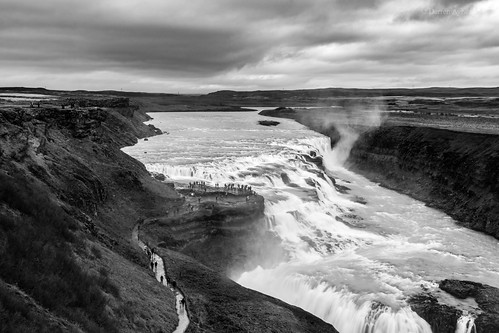 southernregion iceland is waterfall water huge blackwhite blackandwhite gullfoss rocks clouds moody nature landscape photography landscapephotography naturephotography