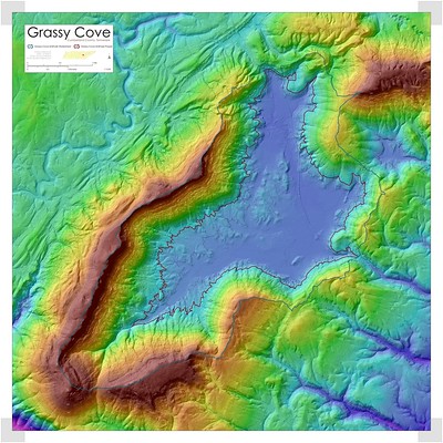 Map of Grassy Cove, Cumberland County, Tennessee
