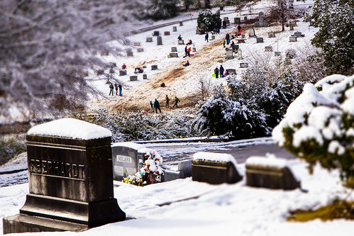 gravestone graves cemetary decatur fakeminiaturizationeffect sledding snow