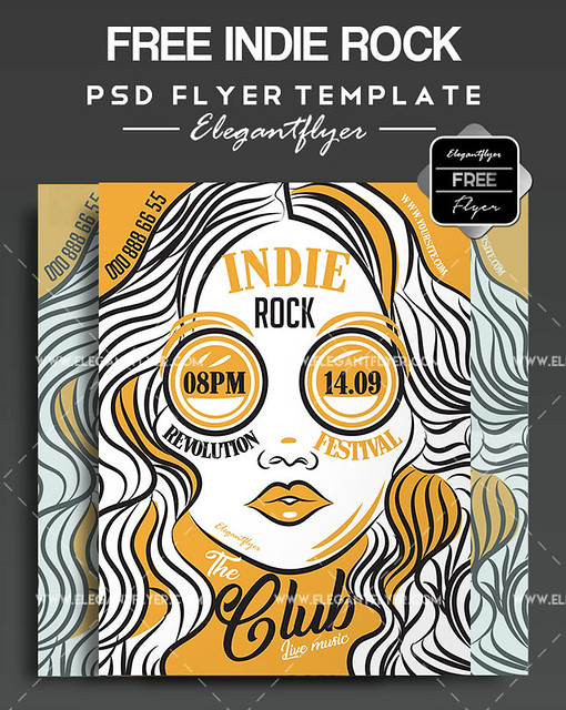 Indie Rock – Free Flyer PSD Template + Facebook Cover