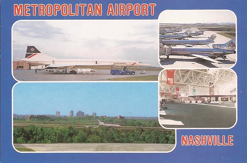 airport postcard nashville tennessee bna berryfield municipal nashvillemunicipalairport nashvillemetropolitanairport nashvilleinternationalairport aircraft airplane airline americanairlines