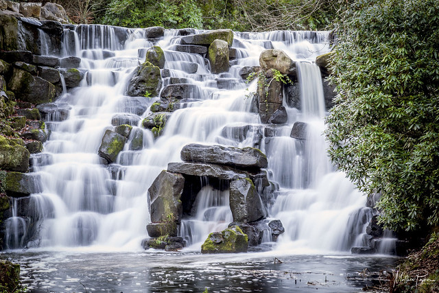 Waterfall at Virginia Water in the UK