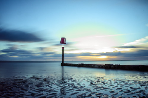 cleethorpes clouds seascape waterscape landscape groynes sunrise reflection seaside beach sand water blue lincolnshire sky