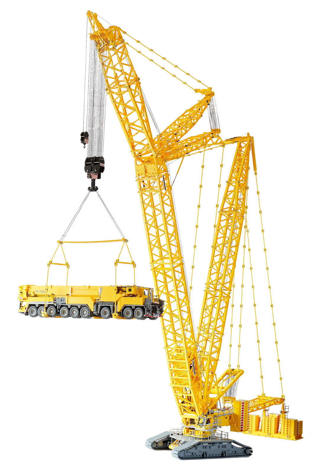 A Giant 24 Foot Tall Fully Functioning Remote Controlled Lego Liebherr Lr  11000 Crane