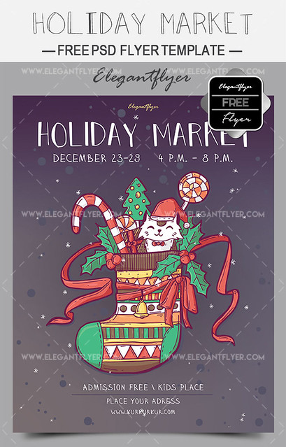 Holiday Market – Free Flyer PSD Template + Facebook Cover