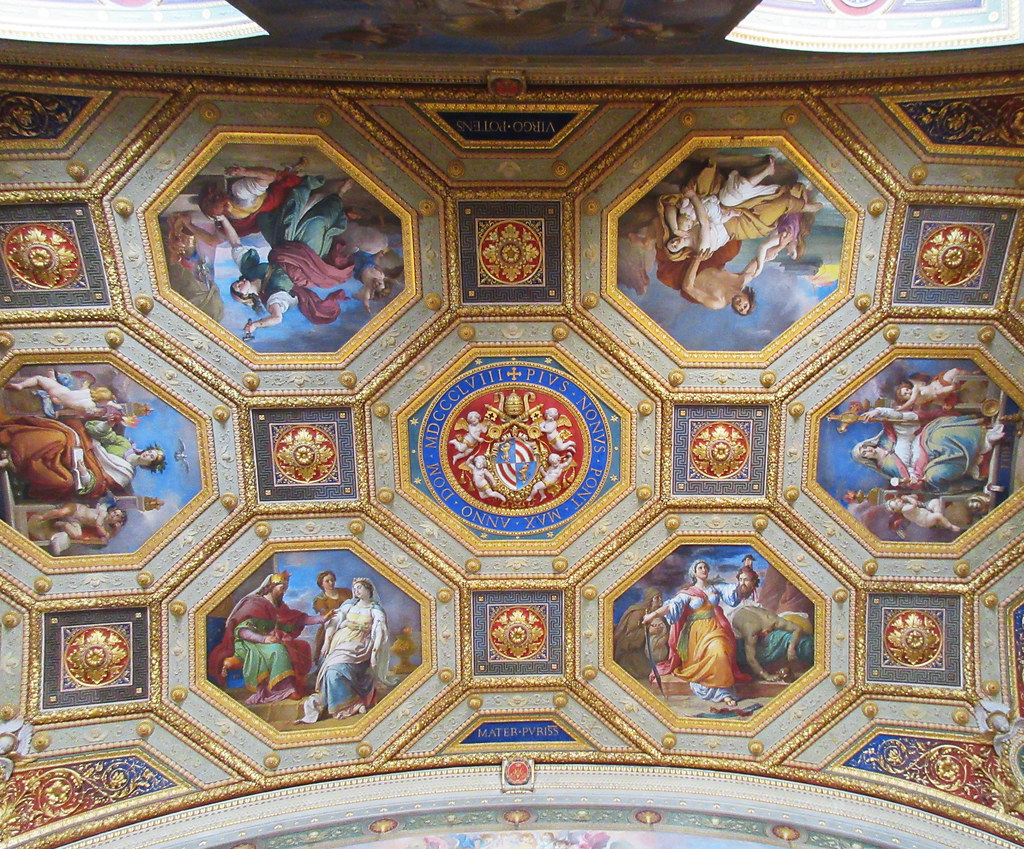 Ceiling with octagonal painted panels, crest - Vatican Mus… | Flickr