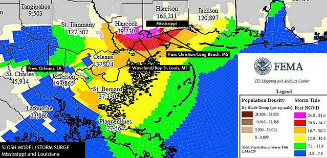 Hurricane Katrina Storm Surge Map Hurricanekatrina Flickr