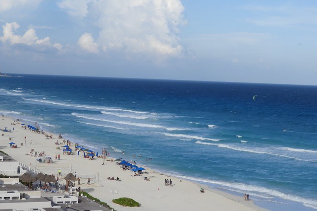Mexico (Cancun) Magnificient coast of Cancun with more than 100 miles of wide white sand beaches
