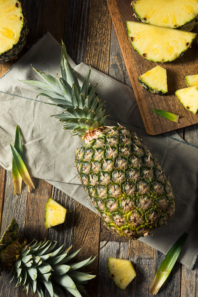 Raw Yellow Organic Pineapple Slices