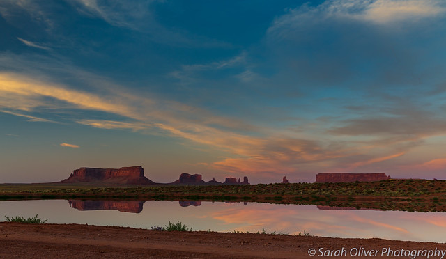 Monument Valley Sunset Reflection