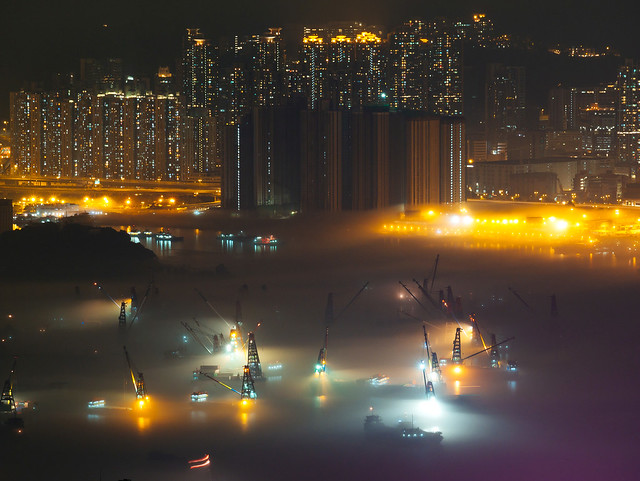 The mist covered the harbour@HK