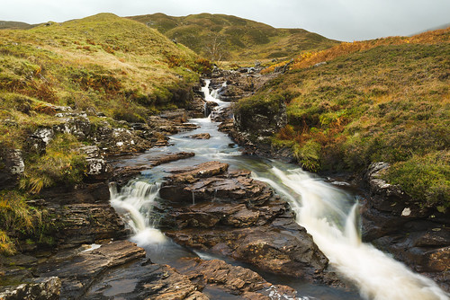green alltbailamhuilinn waterfall waterstream scotland highlands landscape rocks nature nikon d750