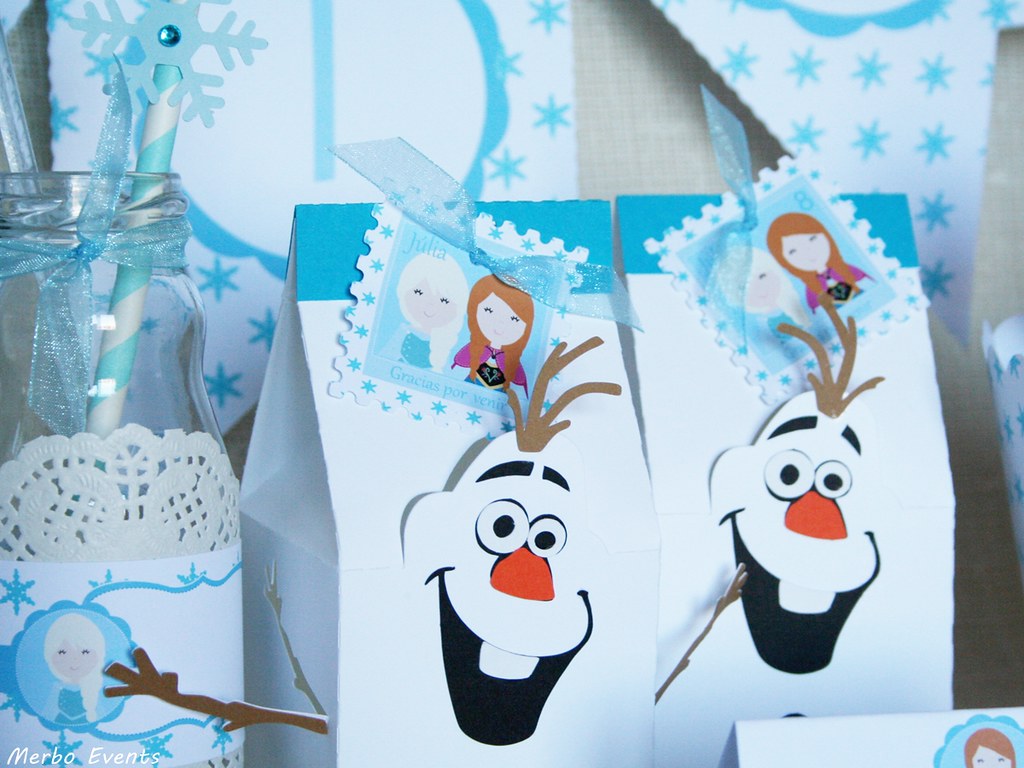 cajitas dulces Olaf cumpleaños Frozen, Merbo Events