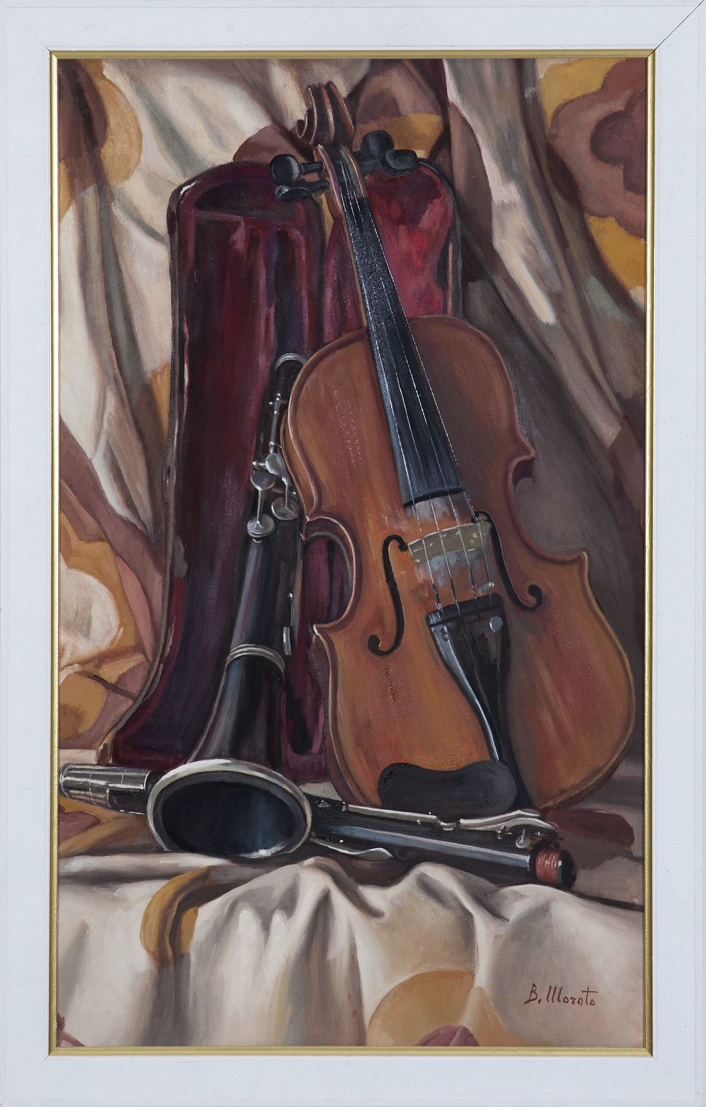 Bruno-Morato-Art- Due strumenti musicali, olio, 60x36.5 cm