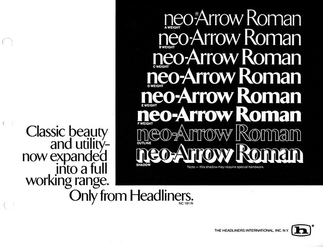neo-Arrow Roman, Headliners, 1977