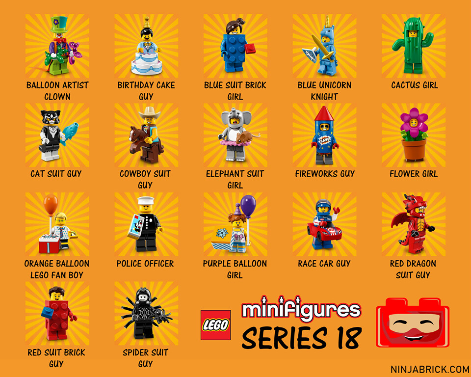 LEGO® MINIFIGURES SERIES 18 PARTY CHECKLIST 