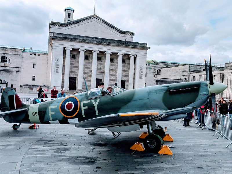 Spitfire in Guildhall Square, Southampton (ironically with no space for a co-pilot)