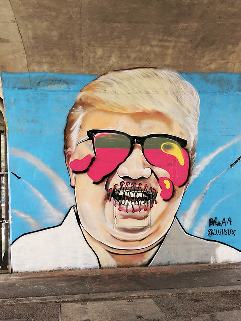 Kim Jong Un as Trump Underground Street Art Along the Danube Canal Vienna Austria 21