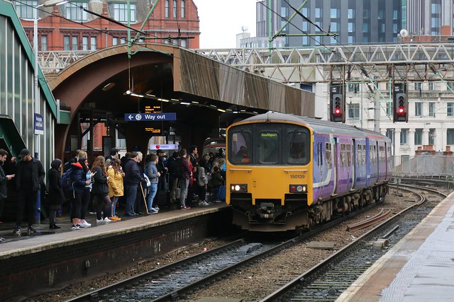 19th February 2018. Northern Rail Class 150 DMU No 150139 at Manchester Oxford Road Station, Manchester