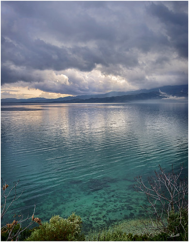 greece lesvos landscape sea green blue storm reflections k1 sky clouds yera
