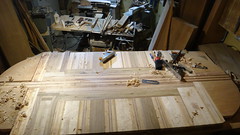 A scrap wood table