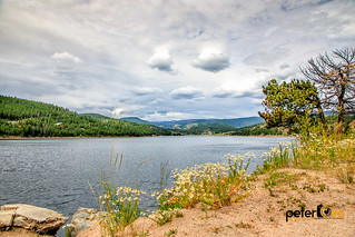 Mountains in the Distance with Barker Resevoir in foreground. - Whispering Pine, Colorado