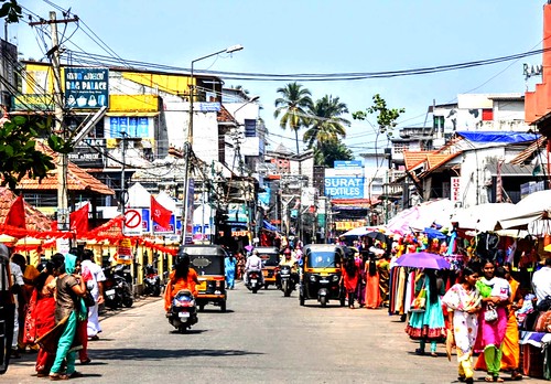 A street in the Chala area of Trivandrum, the Capital of Kerala, India