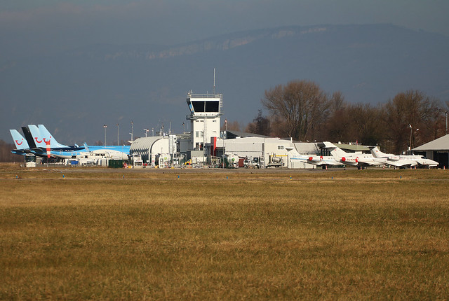 CMF-Chambéry/Aix-les-Bains airport view from threshold runway 36. CMF, January 13. 2018