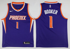 NBA Phoenix Suns #1 Devin Booke Purple Mens Nike Swingman Jersey