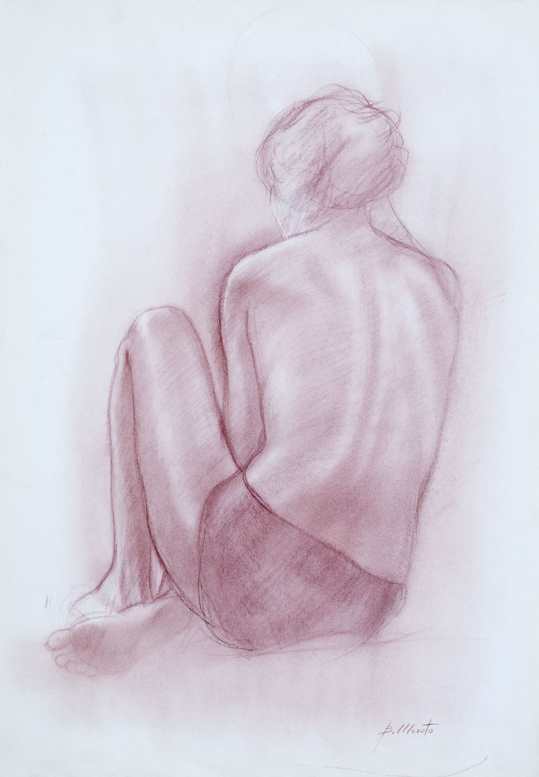 Bruno-Morato-Art- Lorella di schiena, pastello, 70x50 cm