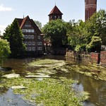 Ratsmühle et Ratswasserkunst, Bassin de l'Ilmenau, Lunebourg,  Basse-Saxe, République Fédérale d'Allemagne.