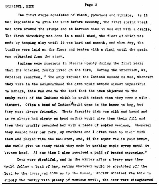 German Migration To America, An Oral History Of Mike Scheibel, A Farmer In Stearns County Minnesota, Late 1930s Page 2