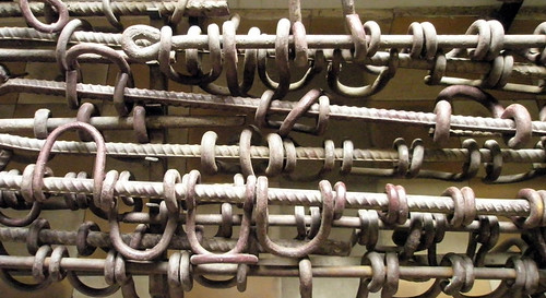 Leg irons in the Genocide Museum, formerly the S-21 Prison, in Phnom Penh, Cambodia