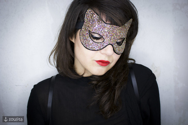 *Starlight Disco Cat* - Glitzer Maske | Glitter Mask