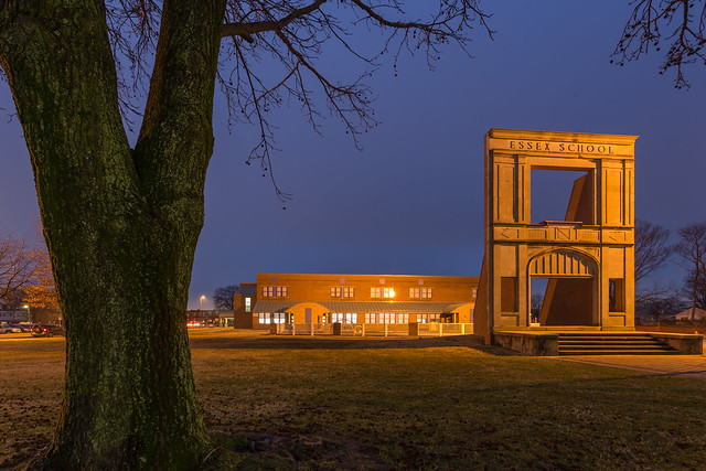 Essex Elementary School Framing in the Blue Hour