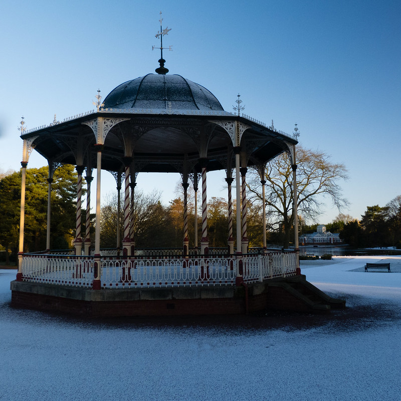 Bandstand, West Park, snowy morning