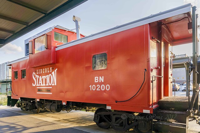 Restored vintage red train carriage