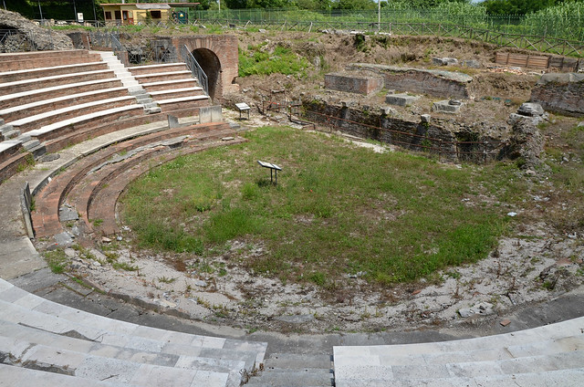 The remains of the Roman Theatre of Teanum, built in the 2nd century BC and rebuilt in the second quarter of the  2nd century AD, Teano, Italy