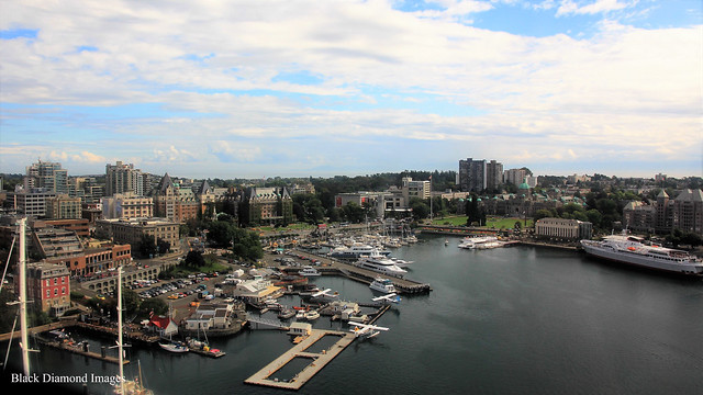View over Victoria City & Inner Harbour - Seaplane Flight, British Columbia, Canada