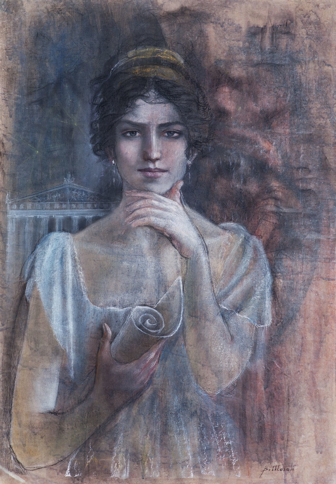 Bruno-Morato-Art- Ipazia, pastello 81x57 cm