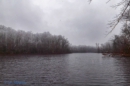 snow carolinecounty virginia va usa winter overcast lake landscape pond waterway