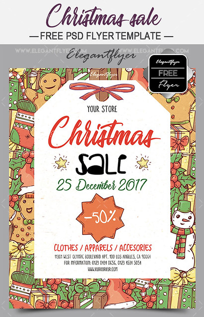 Christmas Sale – Free Flyer PSD Template + Facebook Cover