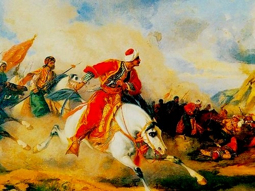 Ottoman Sultan Selim I in the battlefield
